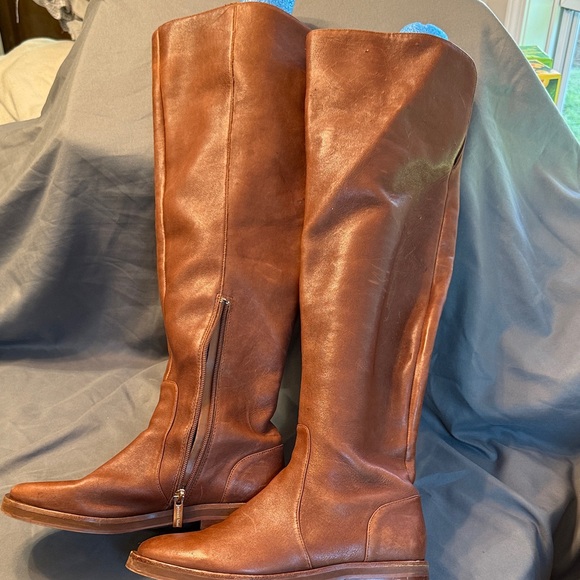Brown Leather Knee-High Boots - Picture 1 of 5